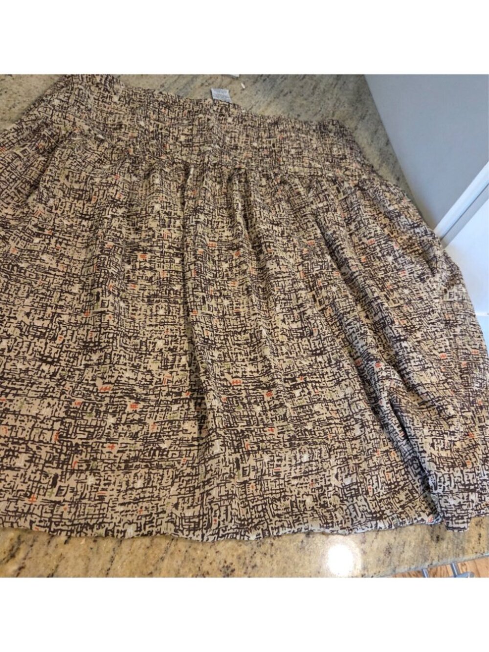 New! Women Size 20W George Midi Skirt Lined Pleated Beige MCM Tweed Look - Picture 12 of 13
